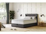 Boxbett COTTA "Kelly", grau (dunkelgrau), B:145cm L:207cm, 100% Polyester, Komplettbetten, Boxbett, ausgestattet mit LED-Licht, inkl. Bettkasten