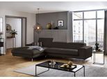 Ecksofa W.SCHILLIG "piedroo, Designsofa mit tollem Sitzkomfort, elegant und bequem, L-Form", braun (braun z59), B:343cm H:70cm T:193cm, Longlife Xtra-Leder Z59: Glattleder mit modischer Prägung. Hautstärke 0, 9 - 1, 1 mm, Sofas, Ecksofa, Kopfteilverstellung, wahlweise mit Sitztiefenverstellung, Breite 343cm