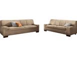Polstergarnitur DOMO COLLECTION "Norma kubisch und zeitlos", braun (café), H:74cm, Sitzmöbel-Sets, Polstergarnitur, bestehend aus je einem 2- und 3-Sitzer