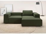 Ecksofa HOME AFFAIRE "Watertown, kompakte L-Form, 246 cm breite für kleinere Räume", grün (oliv), B:246cm H:68cm T:171cm, 100% Polyester, Sofas, Ecksofa, modernes Ecksofa mit Feincordbezug, platzsparend & bequem