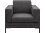 Sessel "LOOKS VII", grau (anthrazit), B:97cm H:82cm T:90cm, 100% Polyester, LOOKS BY WOLFGANG JOOP, Sessel, Sessel, klare Linien, edles Design