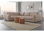 Ecksofa HOME AFFAIRE "Bloomfield, Breite 304cm, Mega Polsterecke mit viel Platz, L-Form", beige (portabella), B:224cm H:84cm T:304cm, 100% Polyester, Sofas, Ecksofa, extra tiefe Sitzfläche, wahlweise mit Sitztiefenverstellung