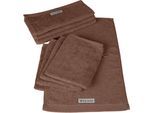 Handtuch Set ROSS "Sinfonie", grau (taupe), Obermaterial: 100% Baumwolle, Handtuch-Sets, Handtuch Set, beinhaltet Gästetücher und Waschhandschuhe