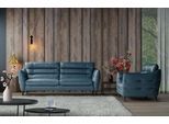 3-Sitzer CALIA ITALIA "Cabrini, Design trifft super Sitzkomfort", blau (oceano), B:220cm H:93cm T:98cm, Sofas, 3-Sitzer, in Leder, 220 cm Breite, mit elektrischer Relaxfunktion