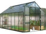 Gewächshaus VITAVIA "Domus 11500", grün (smaragdgrün), B:257cm H:253,9cm T:449cm, Gewächshäuser, Gewächshaus, mit Doppelschwingtüren und bodentiefer Türschwelle, 6 mm Hohlkammer