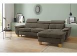 Ecksofa EXXPO - SOFA FASHION "Enya, aufwendige Detailverarbeitung, hoher Sitzkomfort, bequem, L-Form", grau (pine grau), B:280cm H:79cm T:167cm, Luxus-Microfaser Vintageoptik (100% Polyester);Webvelours (92% Polyester, 8% Nylon), Sofas, Ecksofa, inkl. Kopfteilverstellung, wahlweise mit Bettfunktion und Bettkasten