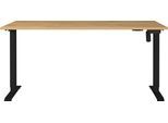 Schreibtisch GERMANIA "Profi 3.0", schwarz (grandson, eiche, nachbildung, schwarz, schwarz, grandson, eiche, nachbildung), B:160cm H:119cm T:80cm, Tische, Schreibtisch, elektrisch höhenverstellbar, in verschiedenen Breiten, Made in Germany