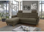 Ecksofa HOME AFFAIRE "Palmera L-Form, B: 244 cm - OTTO. Verlässliche Qualität.", grün (oliv), B:244cm H:89cm T:163cm, 100% Polyester;Struktur (100% Polyester);Luxus-Microfaser in Lederoptik (100% Polyester), Sofas, Ecksofa, optional Bettfunktion & Bettkasten, Federkern