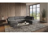 Wohnlandschaft HOME AFFAIRE "Calypso U-Form", grau (anthrazit), B:334cm H:85cm T:227cm, 100%Polyester, Sofas, Wohnlandschaft, wahlweise mit motorischer Relaxfunktion
