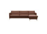 Ecksofa FLEXLUX "Fiore, super Sitzkomfort durch Kaltschaum im Sitz, L-Form", braun (old chesnut), B:247cm H:85cm T:92cm, 100% Echteder, Sofas, Ecksofa, schmale Armlehnen, Füße Alu+ Eiche