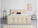 Boxbett HOME AFFAIRE "Kederleicht", beige, B:205cm L:226cm, Komplettbetten, Boxbett, inklusive Fußteil, Bettkasten & Topper, in 4 Breiten und 2 Härtegraden