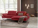Ecksofa W.SCHILLIG "enjoy&MORE, Designsofa, elegant und bequem, L-Form", rot (ruby rot z59), B:294cm H:87cm T:185cm, Chenille-Flachgewebe R66 (85% Polyester, 15% Nylon);Longlife Xtra-Leder Z59: Glattleder mit modischer Prägung. Hautstärke 0, 9 - 1, 1 mm;Stoff S37 (100% Polyester), Sofas, Ecksofa, Sitztiefenverstellung, Füße schwarz pulverbeschichtet, Breite 294 cm
