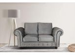 2-Sitzer HOME AFFAIRE "MENDITTE", grau (hellgrau), B:170cm H:90cm T:93cm, 100% Polyester, Sofas, 2-Sitzer, Knopfheftung im Armlehnbereich und an der Vorderkante, hohe Qualität
