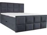Boxspringbett HOME AFFAIRE "Timeo", grau (anthrazit), B:184cm L:210cm, Komplettbetten, Boxspringbett, in den Breiten 120,140,160 & 180 cm erhältlich