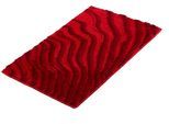 Badematte KLEINE WOLKE "Terrace", rot (rubin), H:23mm, Polyacryl, Badematten, Badematte, Badteppich, modernes Wellen Design, Hoch-Tief Effekt