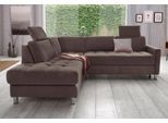 Ecksofa SIT & MORE "Pablo L-Form", braun (dunkelbraun), B:233cm H:78cm T:196cm, Struktur fein (100% Polyester);Struktur (100% Polyester), Sofas, Ecksofa, wahlweise mit Bettfunktion