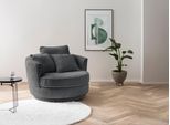 Drehsessel HOME AFFAIRE "MAISIE, Love Seat XXL, Lese-Sessel BIG-", grau (anthrazit), B:120cm H:86cm T:120cm, Sessel, Drehsessel, Sessel in MEGA CORD u. Web-Velours, 360 Grad drehbar