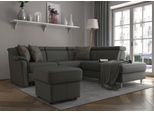Ecksofa SIT & MORE "Freetown L-Form", grau (graphite), B:252cm H:84cm T:216cm, Sofas, Ecksofa, inklusive Kopfteilverstellung und komfortablem Federkern