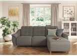 Ecksofa HOME AFFAIRE "Boston L-Form", grau (delphin), B:254cm T:170cm, Struktur (100% Polyester);Luxus-Microfaser Florence (100% Polyester);Chenille (100% Polyester);NaturLEDER (reines Rindsleder), Sofas, Ecksofa, Kopfteilverstellung an jeder Sitzfläche, wahlweise Relaxfunktion