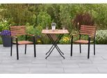 Garten-Essgruppe MERXX "»Schlossgarten«", beige (natur, natur, schwarz), Massivholz, Sitzmöbel-Sets, Garten-Essgruppe, Tisch klappbar: LxB: 75x75 cm