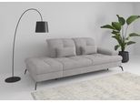 Recamiere SIT & MORE "Amica, inkl. Sitztiefenverstellung und Armteilverstellung", silber, B:231cm H:90cm T:122cm, 90% Polyester, 10% Polyamid, Sofas, Recamiere, wahlweise mit Kopfteilverstellung und Stauraum
