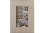 Vitrine HOME AFFAIRE "RIO, Höhe 166 cm, Hochschrank mit 2 Türen, Anrichte, Standvitrine", cashmere, front mit geriffelter struktur, B:121cm H:166cm T:42cm, FSC-zertifizierter Holzwerkstoff, Schränke, Vitrine, Vitrinenschrank, geriffelte MDF-Fronten, modern, elegant, geräumig
