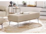 Polsterhocker W.SCHILLIG "run", beige (elfenbein z73), B:150cm H:46cm T:60cm, Longlife Xtra-Leder Z73: Naturwalkleder der Luxusklasse aus den erlesensten Rohhäuten. Hautstärke 1, 1 – 1, 3 mm;ROHLEDER Jacquard-Flachgewebe Q2 W60 (63% Polyester, 37% Polyacryl);ROHLEDER Chenille-Flachgewebe Q2 W77 (68% Polyacryl, 32% Polyester);Stoff S37 (100% Polyester), Hocker, Polsterhocker, mit elegantem Holzsock