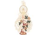 Fensterbild "Kerze und Glocken" Gr. 1, gelb (ecru, goldfarben, hellgelb), B:20cm H:37cm, Polyester, W. REUTER & SOHN - PLAUENER SPITZE, Fensterbilder, Fensterbild, Made in Germany