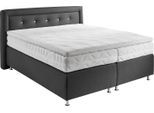 Boxspringbett, grau (charcoal), B:195cm L:210cm, Bezug: Feinstruktur 100% Polyester, WESTFALIA SCHLAFKOMFORT, Komplettbetten, Boxspringbett, wahlweise mit Topper