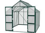 Gewächshaus VITAVIA "Domus 8300", grün (smaragdgrün), B:257cm H:253,9cm T:325cm, Gewächshäuser, Gewächshaus, mit Doppelschwingtüren und bodentiefer Türschwelle, 6 mm Hohlkammer
