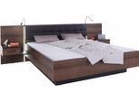 Bettanlage FORTE "Bellevue", grau (schlammeichefarben, kunstleder anthrazit), B/H: 180cm x 200cm, Schlafzimmermöbel-Sets, Bettanlage, inkl. Lichtleiste im Kopfteil