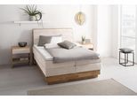 Boxspringbett OTTO HOME "Jenna", beige (sabbia), B:164cm L:216cm, Komplettbetten, Boxspringbett, ohne LED-Beleuchtung, mit zertifizierten, recycelten Bezugsstoffen