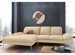 Ecksofa W.SCHILLIG "enjoy&MORE, Designsofa, elegant und bequem, L-Form", beige (sahara s37), B:310cm H:87cm T:185cm, Chenille-Flachgewebe R66 (85% Polyester, 15% Nylon);Longlife Xtra-Leder Z59: Glattleder mit modischer Prägung. Hautstärke 0, 9 - 1, 1 mm;Stoff S37 (100% Polyester), Sofas, Ecksofa, mit Sitztiefenverstellung, Füße silber matt, Breite 310 cm
