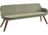 Essbank MUSTERRING "Tavia", grün (oliv, wild, nussbaum), B:180cm H:87cm T:66cm, 100% PES, Sitzbänke, Essbank, Stativgestell Wildnussbaum massiv geölt, Breite 180, 200 oder 220 cm