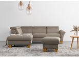 Ecksofa HOME AFFAIRE "Lindgren L-Form", braun (savannah), B:249cm H:84cm T:217cm, 100% Polyester, Sofas, Ecksofa, wahlweise mit TV-Funktion, Stauraum und Kopfteilverstellung