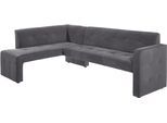 Essbank EXXPO - SOFA FASHION "Barista, bequem und elegant, hohe Bodenfreiheit", grau (anthrazit), B:245cm H:83cm T:159cm, Luxus-Microfaser (100% Polyester), Sitzbänke, Essbank, Eckbank Barista bequem und elegant, hochwertige Detailverarbeitung