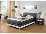 Boxspringbett HOME AFFAIRE "Rocklin", schwarz (schwarz, weiß), B:152cm L:217cm, Komplettbetten, Boxspringbett, in H2, H3 oder H4 erhältlich