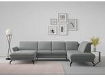 Wohnlandschaft SIT & MORE "Fashion U-Form", grau, B:338cm H:84cm T:207cm, Sofas, Wohnlandschaft, wahlweise mit Kopfteilverstellung, Vorziehsitz, motorisch, Metallfüße