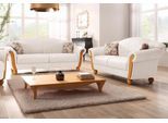 Polstergarnitur HOME AFFAIRE "Milano, bequem durch Federkern, Landhaus Stil, geschwungene Armlehnen", beige (sand), H:83cm T:81cm, Sitzmöbel-Sets, Polstergarnitur, Set bestehend aus 2-Sitzer und 3-Sitzer