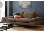 2,5-Sitzer W.SCHILLIG "enjoy&MORE", braun (mocca s37), B:232cm H:87cm T:110cm, Chenille-Flachgewebe R66 (85% Polyester, 15% Nylon);Longlife Xtra-Leder Z59: Glattleder mit modischer Prägung. Hautstärke 0, 9 - 1, 1 mm;Stoff S37 (100% Polyester), Sofas, 2 5-Sitzer, Sitztiefenverstellung, Füße schwarz pulverbeschichtet, Breite 232 cm