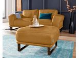 Hocker W.SCHILLIG "montanaa", gelb (kurkuma z69), B:71cm H:42cm T:71cm, Hocker, Hocker, mit Metallkufen in Bronze pulverbeschichtet, Breite 71 cm