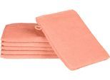 Waschhandschuh ROSS "Sensual Skin", orange (peach pink), B:16cm L:22cm, Frottier, Handtücher, Waschhandschuh, mit Aloe-Vera-Öl veredelt