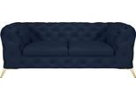 Chesterfield-Sofa HOME AFFAIRE "Amaury", blau, B:185cm H:75cm T:99cm, Struktur (100% Polyester9;Samtoptik (100% Polyester), Sofas, Chesterfield-Sofa, aufwändige Knopfheftung, moderne Chesterfield Optik, Fußfarbe wählbar