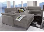 Wohnlandschaft SIT & MORE "Top Ascara U-Form", grau (delphin), B:312cm H:85cm T:204cm, NaturLeder in Sitz und Rücken, Korpus ist mit passendem Kunstleder bezogen.;Luxus-Microfaser (100% Polyester), Sofas, Wohnlandschaft, inklusive Boxspring/Federkern-Polsterung, wahlweise mit Bettfunktion