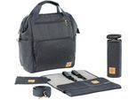 Wickelrucksack LÄSSIG "Glam, Goldie, Backpack Anthracite", Baby, Gr. B/H/T: 30cm x 36cm x 17cm, grau, Polyester, Rucksäcke Wickelrucksack, PETA-approved vegan