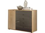 Kombikommode WIEMANN "Cardiff Sideboard, Wäscheschrank, teilmassiv Erle, mit Schubladen", braun, Erle,Glasmocca, Erle, Sideboards, Kombikommode, verschiedenen Ausführungen, inklusive Einlegeboden