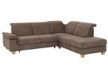 Ecksofa HOME AFFAIRE "Dalia L-Form", braun (savannah), B:256cm H:83cm T:221cm, Luxus-Microfaser Florence (100% Polyester);Luxus-Microfaser weich (90% Polyester, 10% Polyamid);Webstoff (100% Polyester), Sofas, Ecksofa, mit Federkernpolsterung, wahlweise mit Bettfunktion, Bettkasten