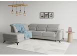 Ecksofa SIT & MORE "Sinatra L-Form", grau, B:251cm H:85cm T:220cm, 100% Polyester, Sofas, Ecksofa, mit Ottomane, optional mit Kopfteilverstellung und Armteilfunktion