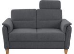 2-Sitzer HOME AFFAIRE "Palmera, B: 149 cm", grau (anthrazit), B:149cm H:89cm T:89cm, 100% Polyester;Struktur (100% Polyester);Luxus-Microfaser in Lederoptik (100% Polyester), Sofas, 2-Sitzer, mit Federkern