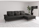 Ecksofa SIT & MORE "Amica, L-Form, inkl. Sitztiefenverstellung & Armteilverstellung", grau (anthrazit), B:279cm H:90cm T:185cm, Sofas, Ecksofa, wahlweise mit Bettfunktion, Bettkasten und Kopfteilverstellung